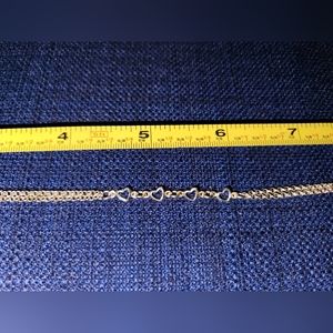 Sterling Silver 925 Anklet with hearts